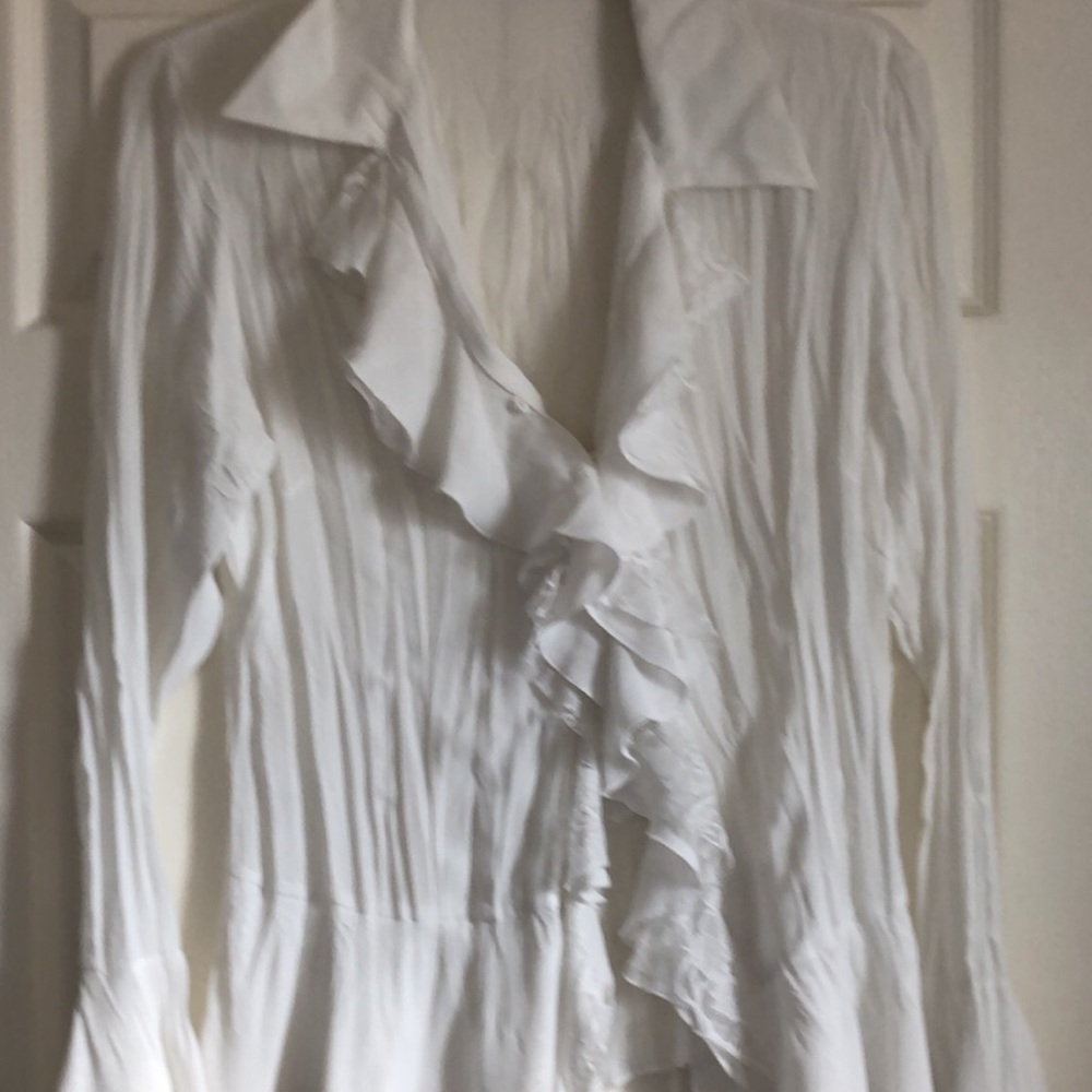 Very cute work attire shirt ruffles for days